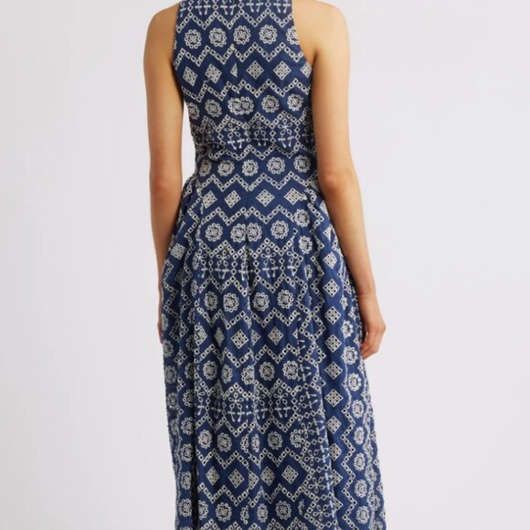 Soraia Cotton Eyelet embroidered Midi Dress - Picture 5 of 14